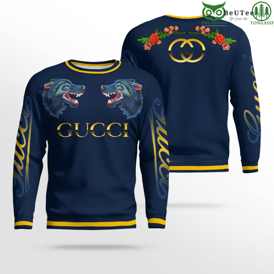 Limited Edition Gucci Double Wolves 3D Ugly Sweater
