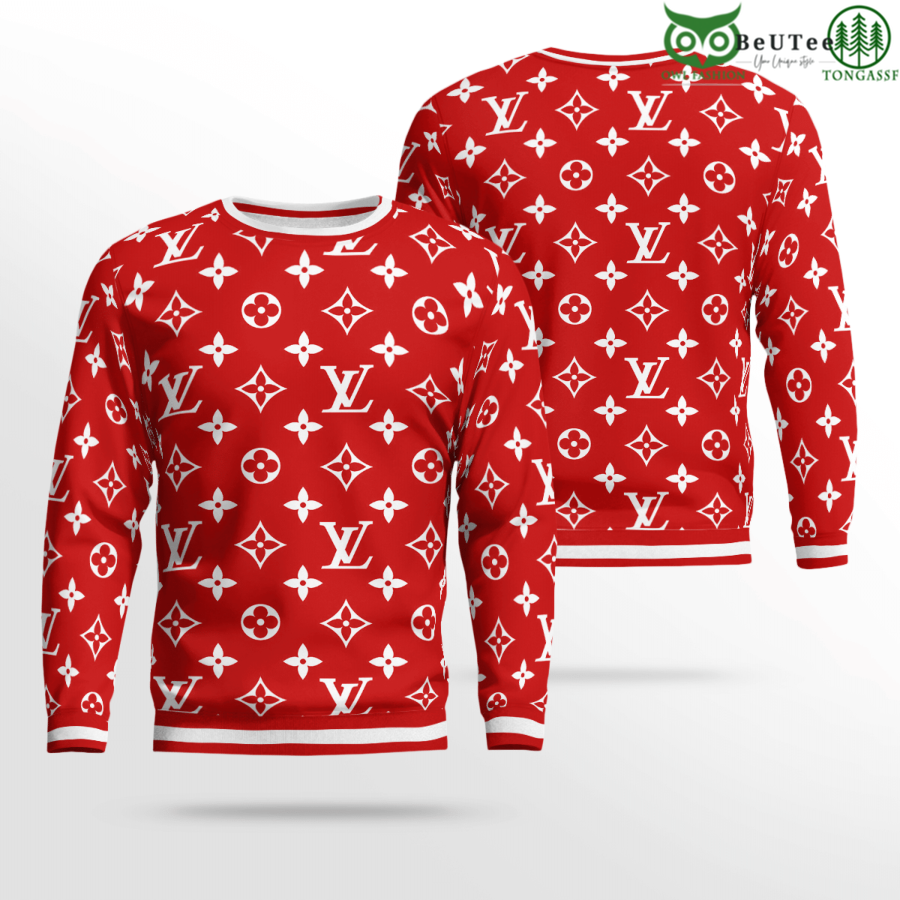 Limited Edition Red Monogram LV Louis Vuitton 3D Ugly Sweater