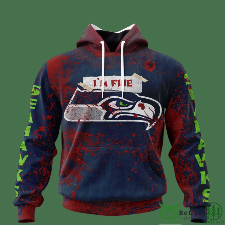 Seahawks Halloween Blood 3D hooodie Sweatshirt LIMITED