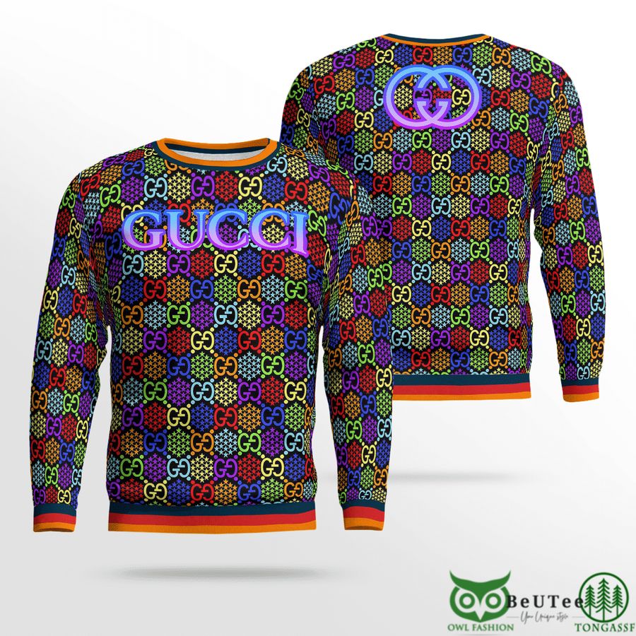 Limited Gucci Colorful Monogram 3D Ugly Sweater