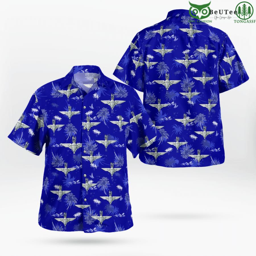 British Army Blue Battalion Parachute Regiment PARA Hawaiian Shirt