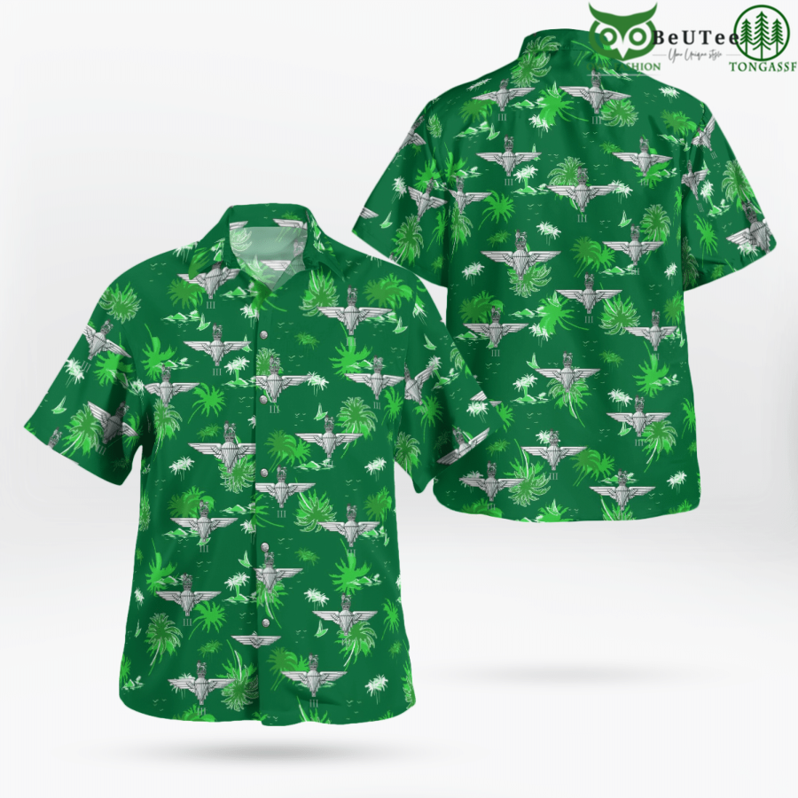 96 British Army Green Battalion Parachute Regiment PARA Hawaiian Shirt