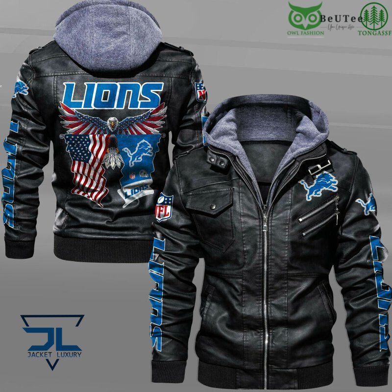 Detroit Lions American Eagle National Football League Leather Jacket