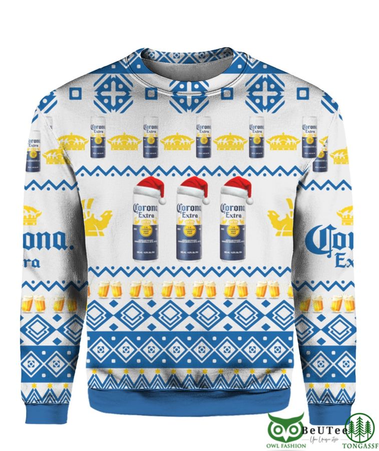 35 Corona Extra Beer Cans 3D Print Ugly Christmas Hoodie