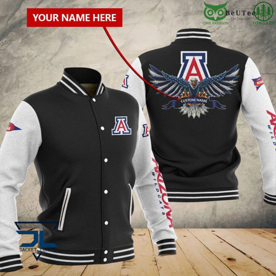 u9NoblsG 8 Arizona Wildcats NCAA Champions Baseball Varsity Jacket