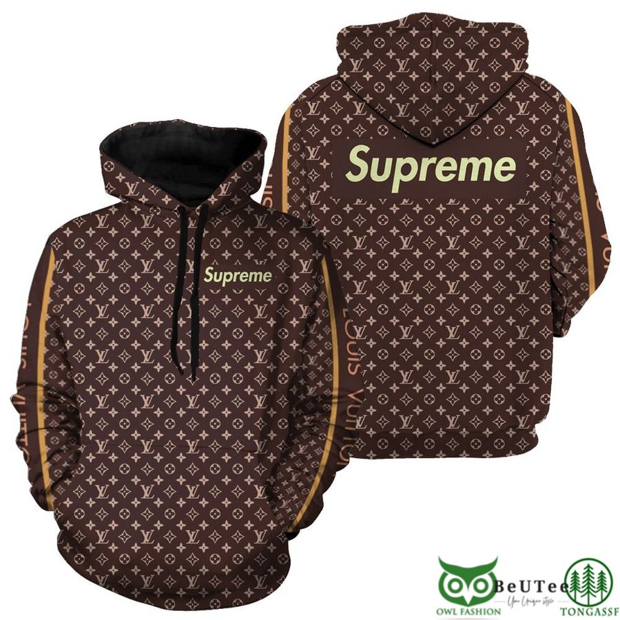 40 Luxury Louis Vuitton Supreme Brown Brand Hoodie