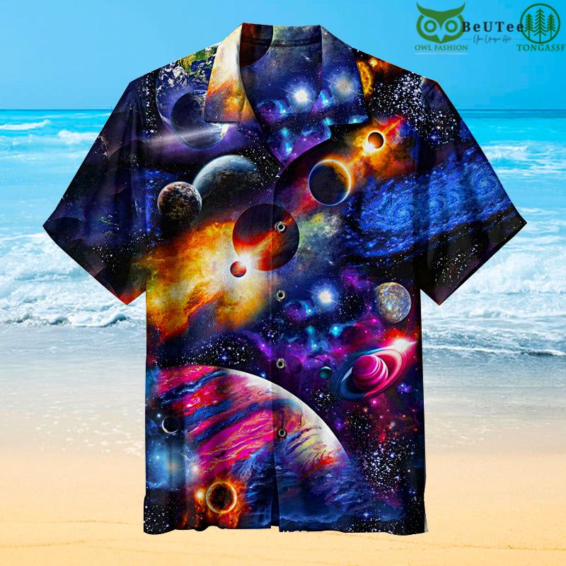 2 Stunning Universe Milky Way Hawaiian Shirt