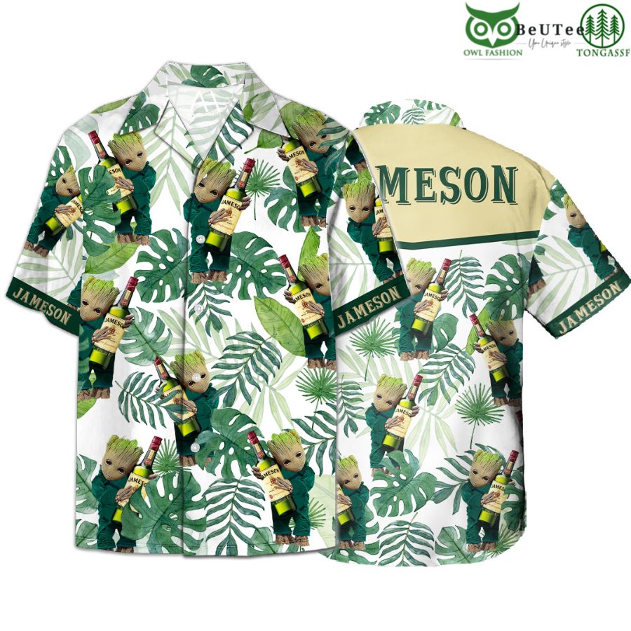 66 Baby Groot Hug Jameson Hawaiian Shirt