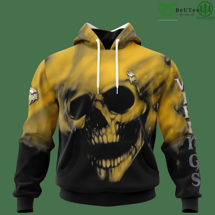 YUcXTMcb 2 Vikings Fading Skull American Football 3D hoodie Sweatshirt NFL