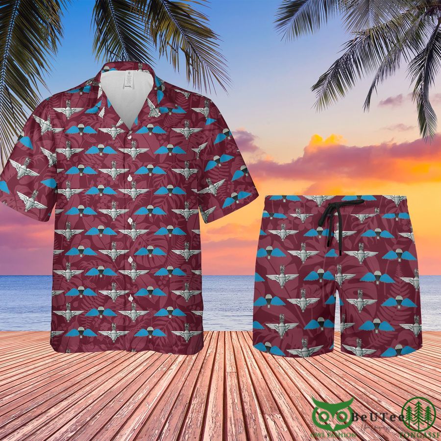 22 UK Parachute Regiment Wings Badge Hawaiian Shirt Shorts
