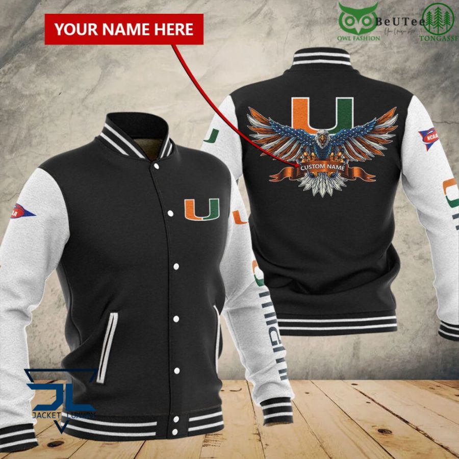 7 Miami Hurricanes NCAA Athletics Champions Baseball Jacket