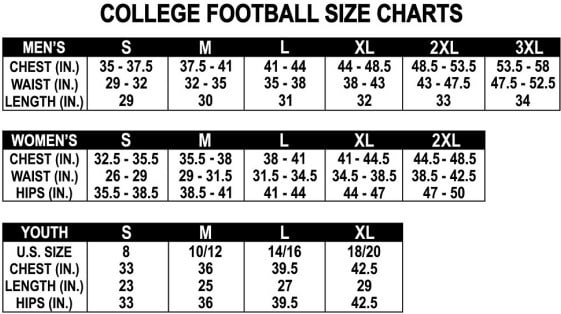 Jersey Fake Size Chart