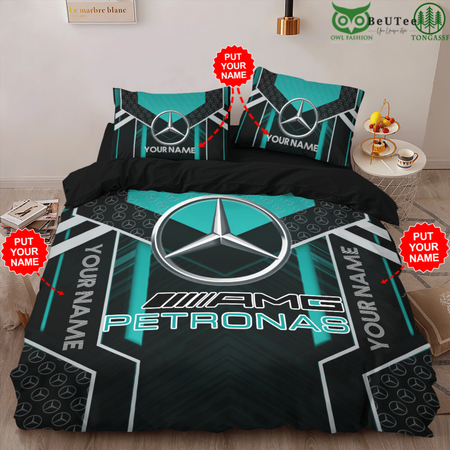80 AMG Mercedes Benz Racing Formula 1 Personalized Bedding Set