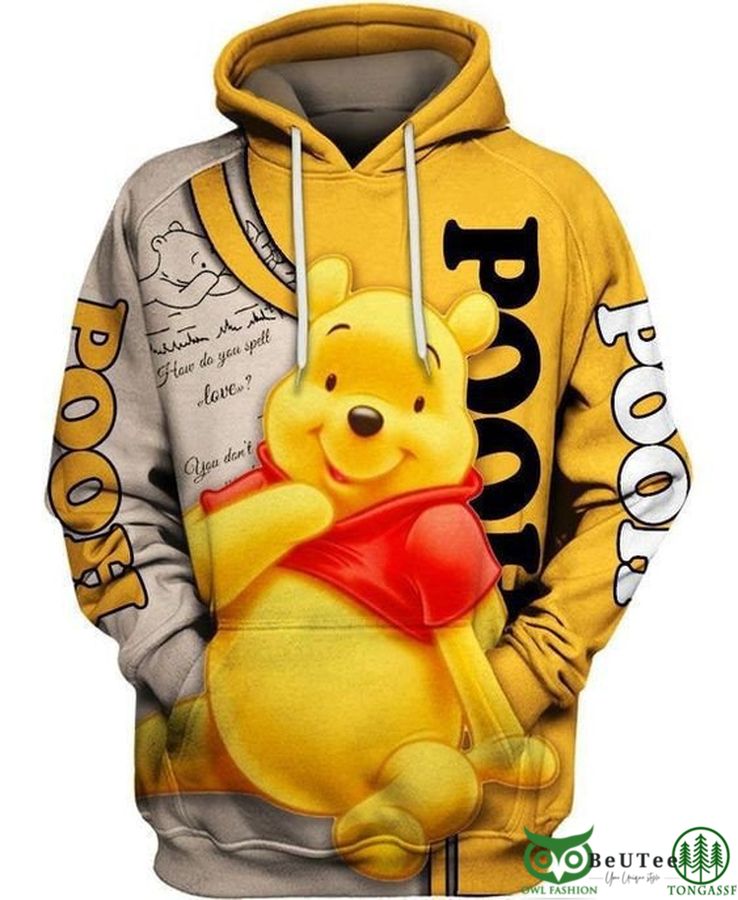 19 Limited Pooh Cute Yellow 3D HOODIE