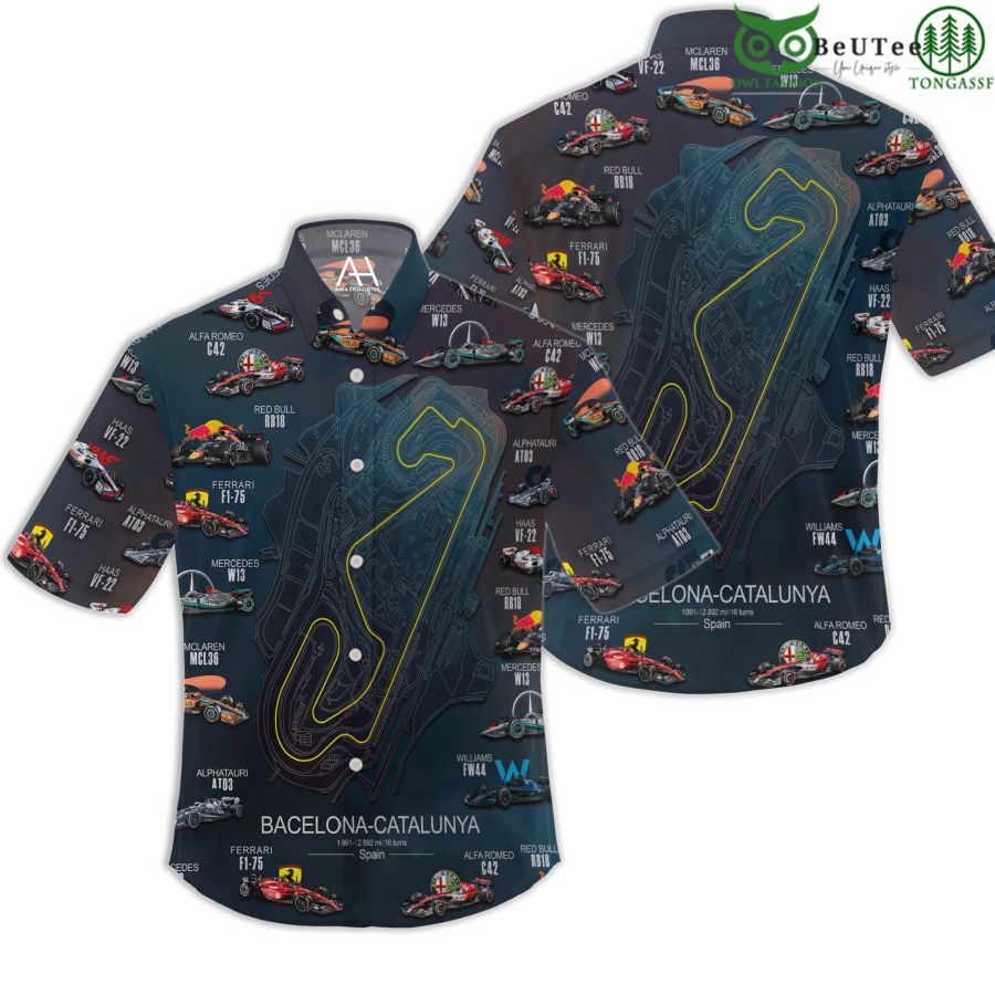 88 Barcelona Catalunya Tour Formula 1 Teams Hawaiian Shirt