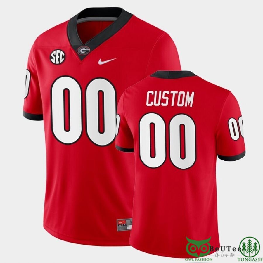 71 georgia bulldogs custom name and number red college football home game jersey