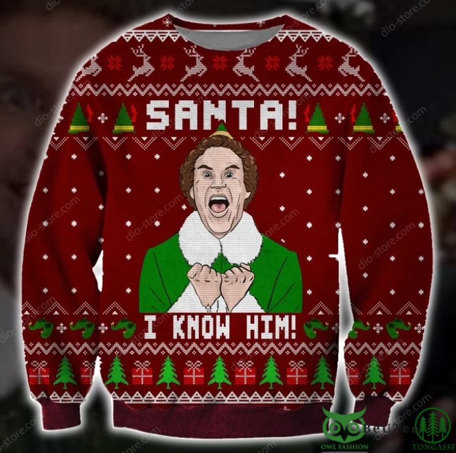 29 Santa I Know Him 3D Christmas Ugly Sweater