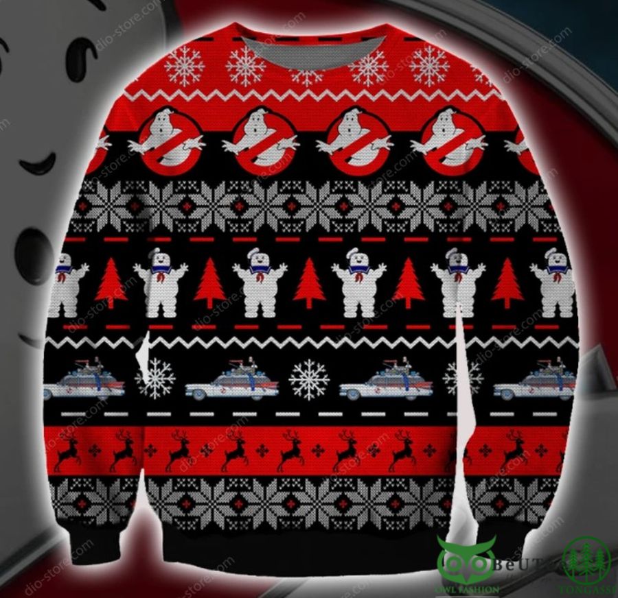 12 Ghostbusters Pattern 3D Christmas Ugly Sweater