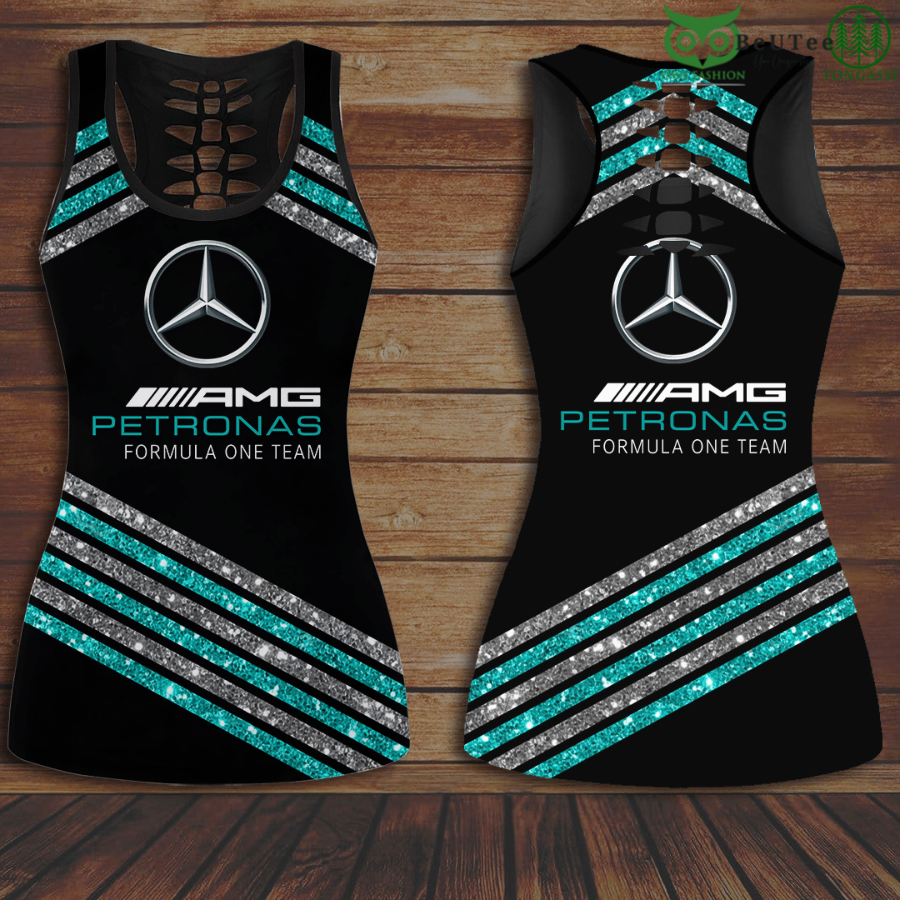 88 Limited Mercedes Petronas Energy F1 Hollow Tank Top And Leggings