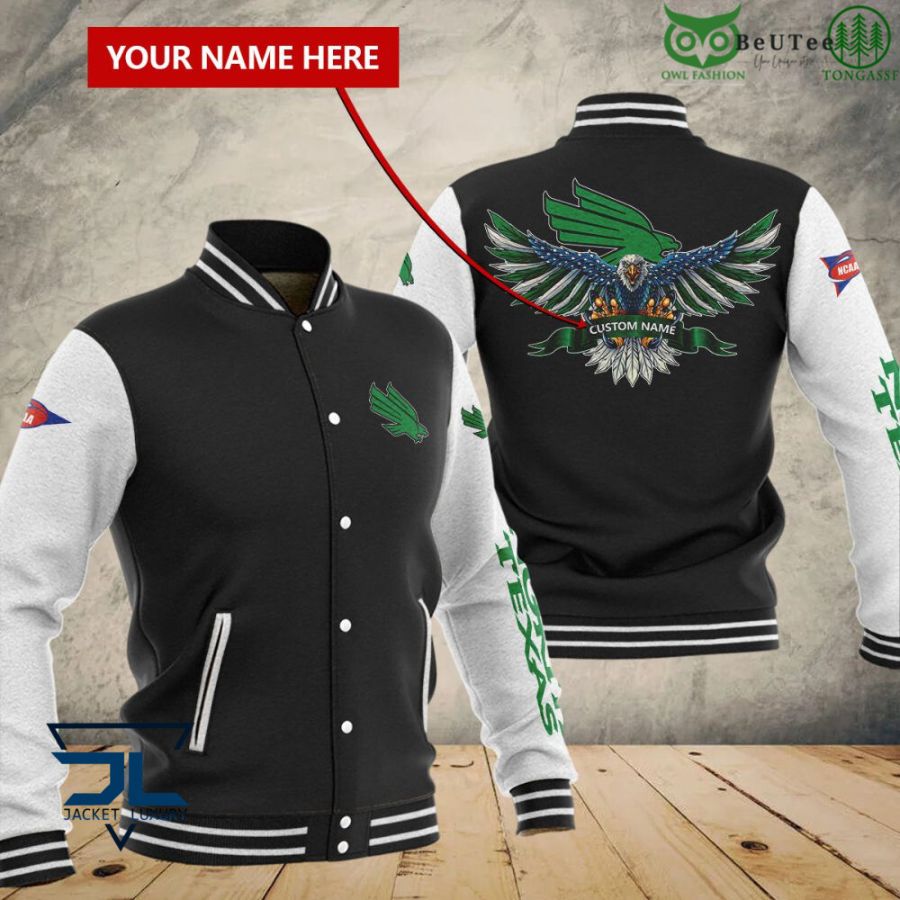 North Texas Mean Green Personalized NCAA Champions Baseball Varsity Jacket