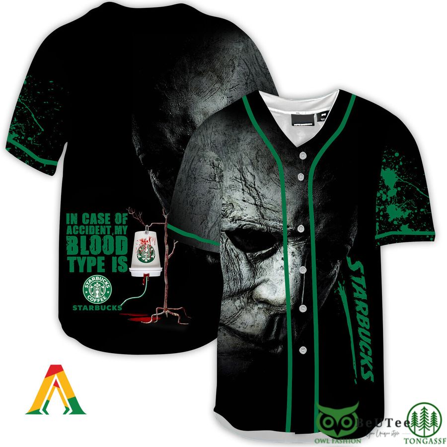 3 Halloween Horror Michael Myers Starbucks Baseball Jersey