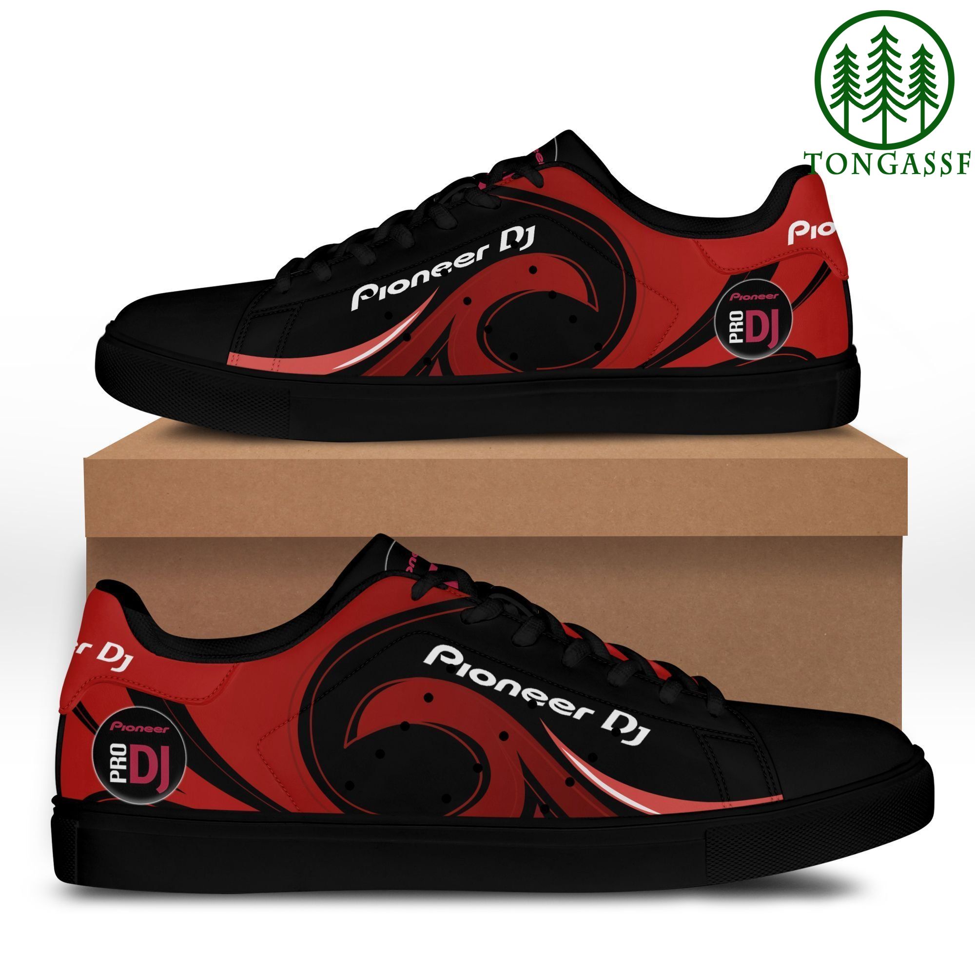 WaGZTlPC 23 Pioneer DJ PRO Black and red version Stan Smith shoes