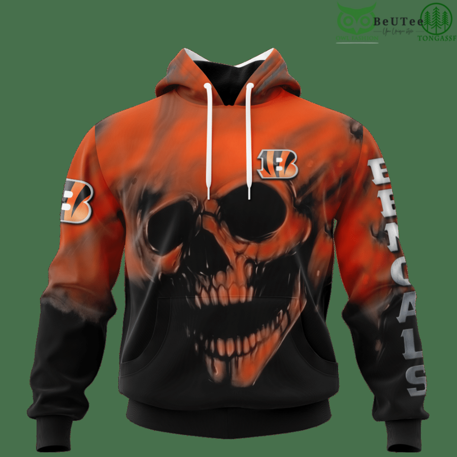 16 Bengals Fading Skull American Football 3D hoodie Sweatshirt NFL