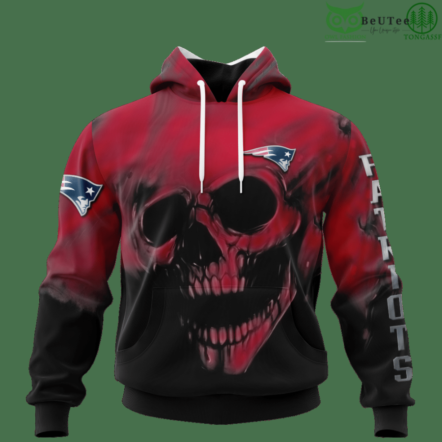 177 Patriots Fading Skull American Football 3D hoodie Sweatshirt NFL