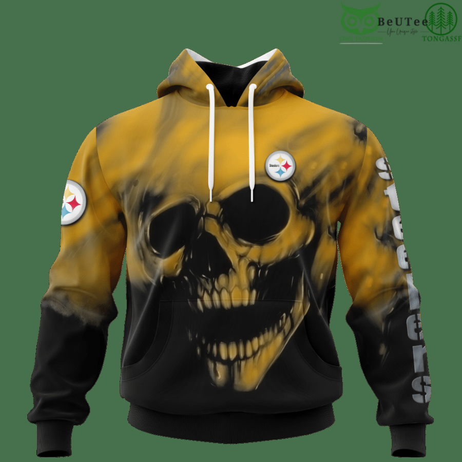 156 Steelers Fading Skull American Football 3D hoodie Sweatshirt NFL