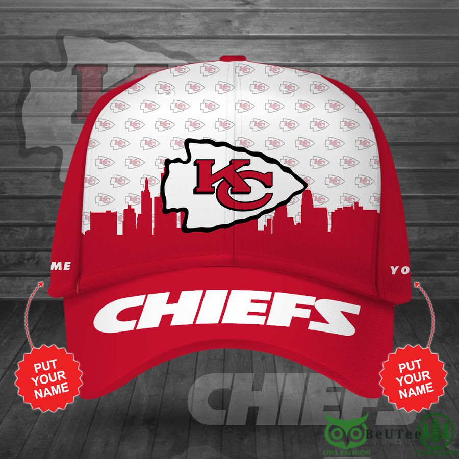 personalized nfl kansas city chiefs printed hat for fans - Owl Fashion Shop