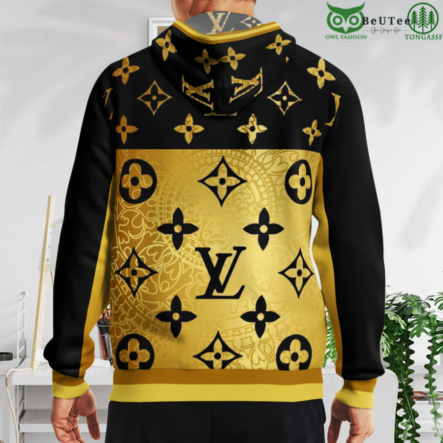 Limited Editon Luxury Golden Pattern LV Louis Vuitton 3D Hoodie - Owl  Fashion Shop