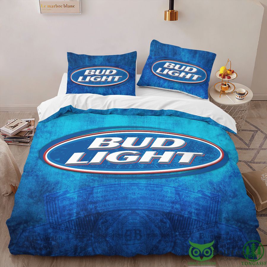 54 bud light beer vintage blue bedding set