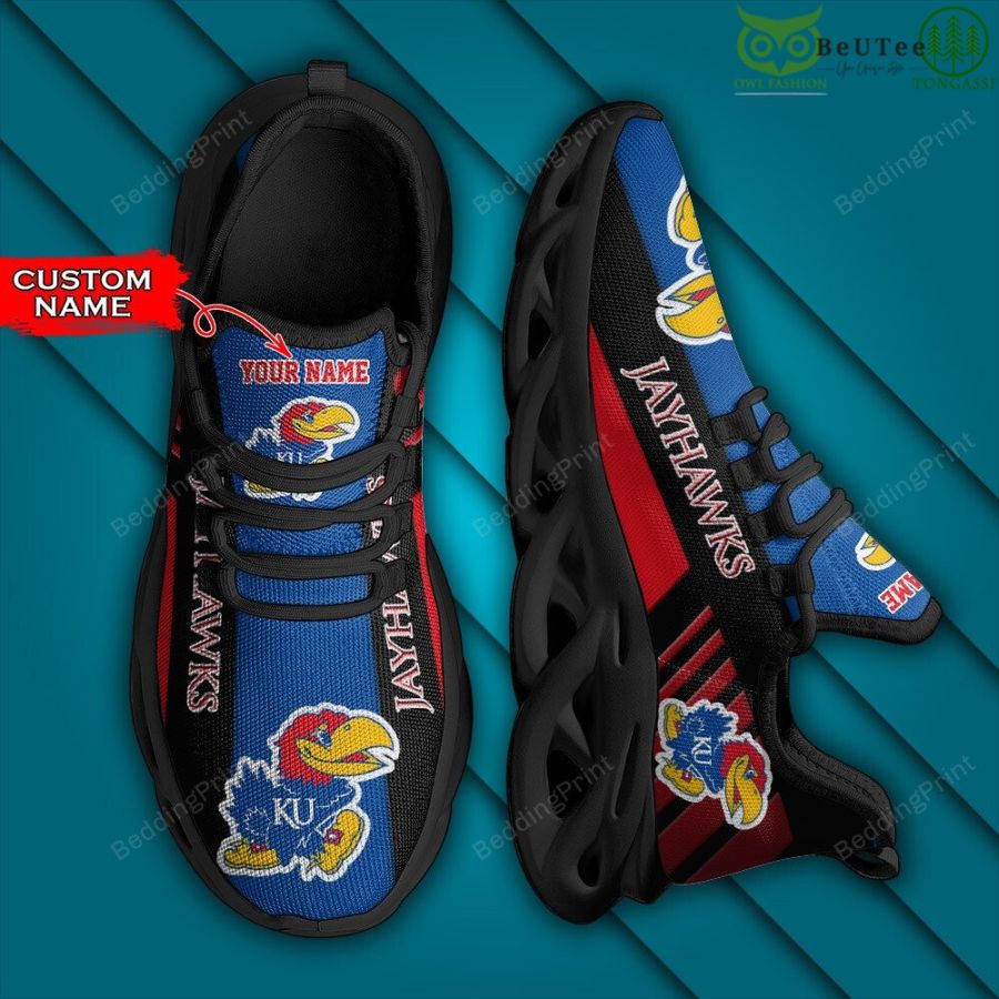 13 NCAA Kansas Jayhawks Personalized Custom Name Max Soul Shoes