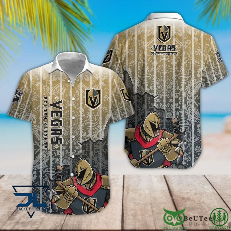 2 Vegas Golden Knights NHL Gradient 3D Hawaiian Shirt