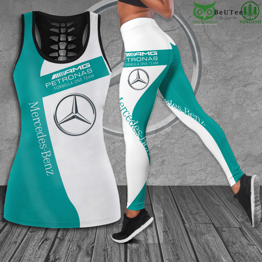 77 Mercedes Benz Formula One Team Hollow Tank Top And Leggings