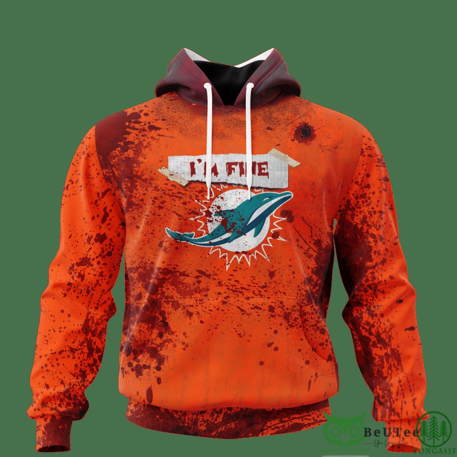 142 Dolphins Halloween Blood 3D hooodie Sweatshirt LIMITED