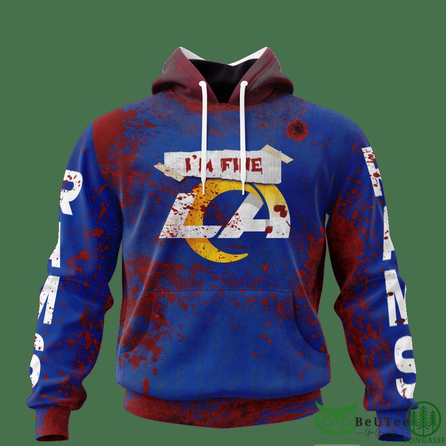 191 Rams Halloween Blood 3D hooodie Sweatshirt LIMITED
