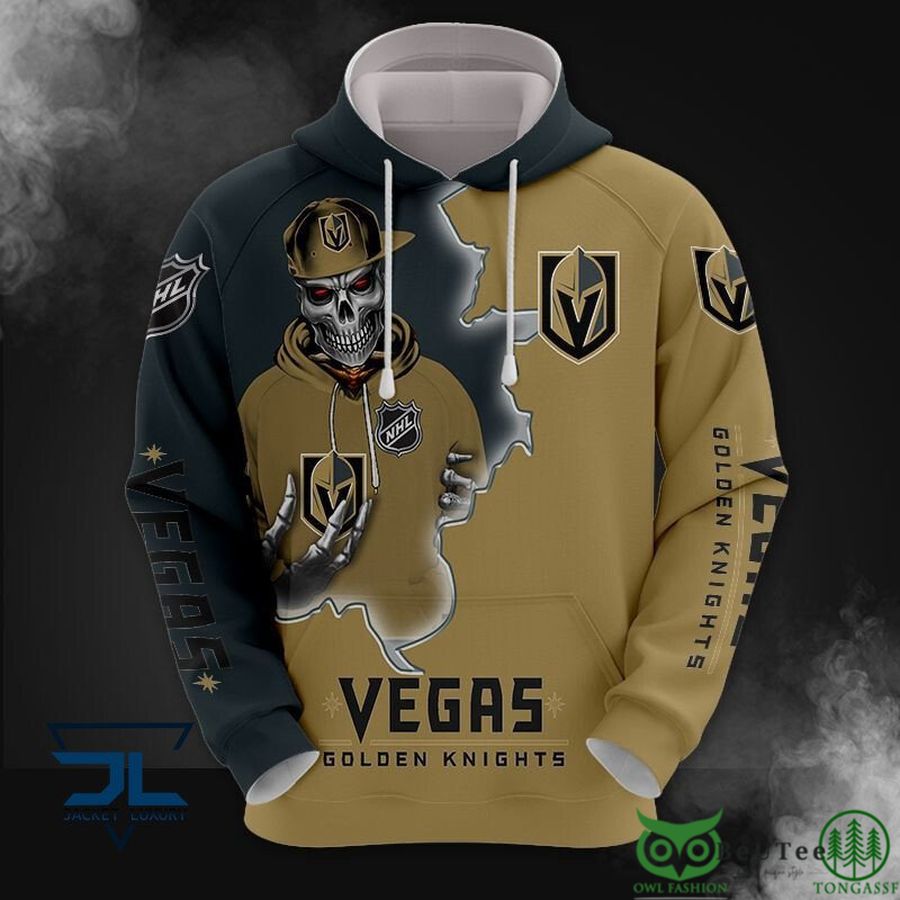 3 Vegas Golden Knights NHL Skull 3D Printed Hoodie Sweatshirt Tshirt
