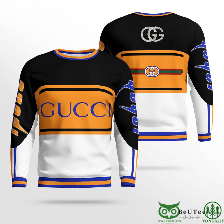 2 Limited Edition Gucci Logo Orange 3D Ugly Sweater