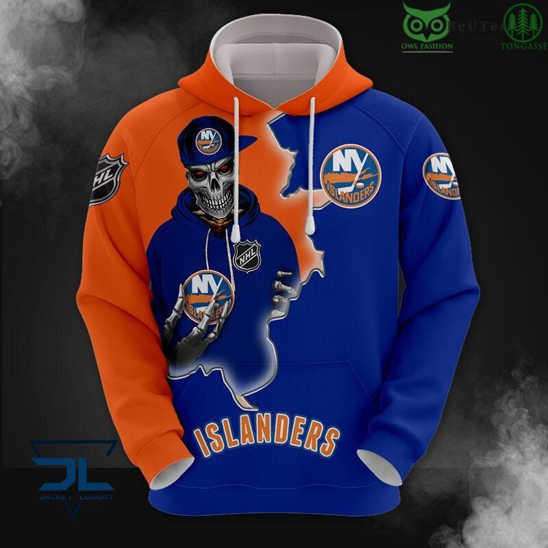 11 New York Islanders Death Skull Limited NHL Printed Hoodie Sweatshirt Tshirt