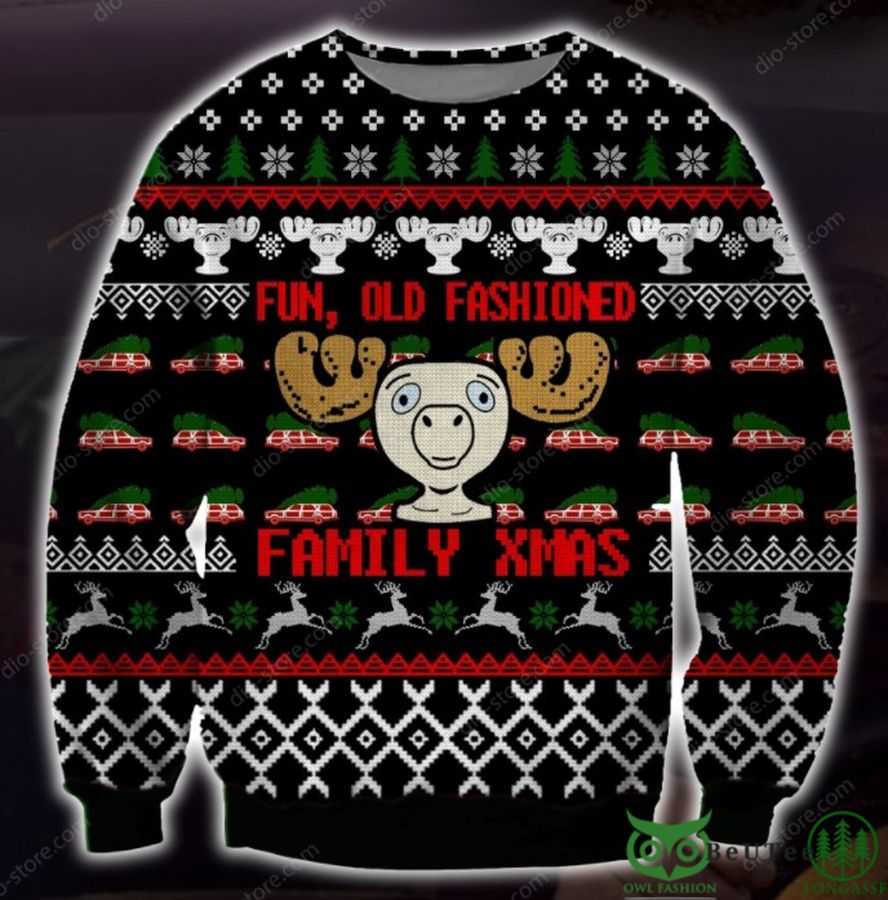 9 Fun Old Fashioned Family Xmas 3D Christmas Ugly Sweater