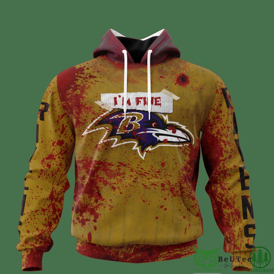 170 Ravens Halloween Blood 3D hooodie Sweatshirt LIMITED
