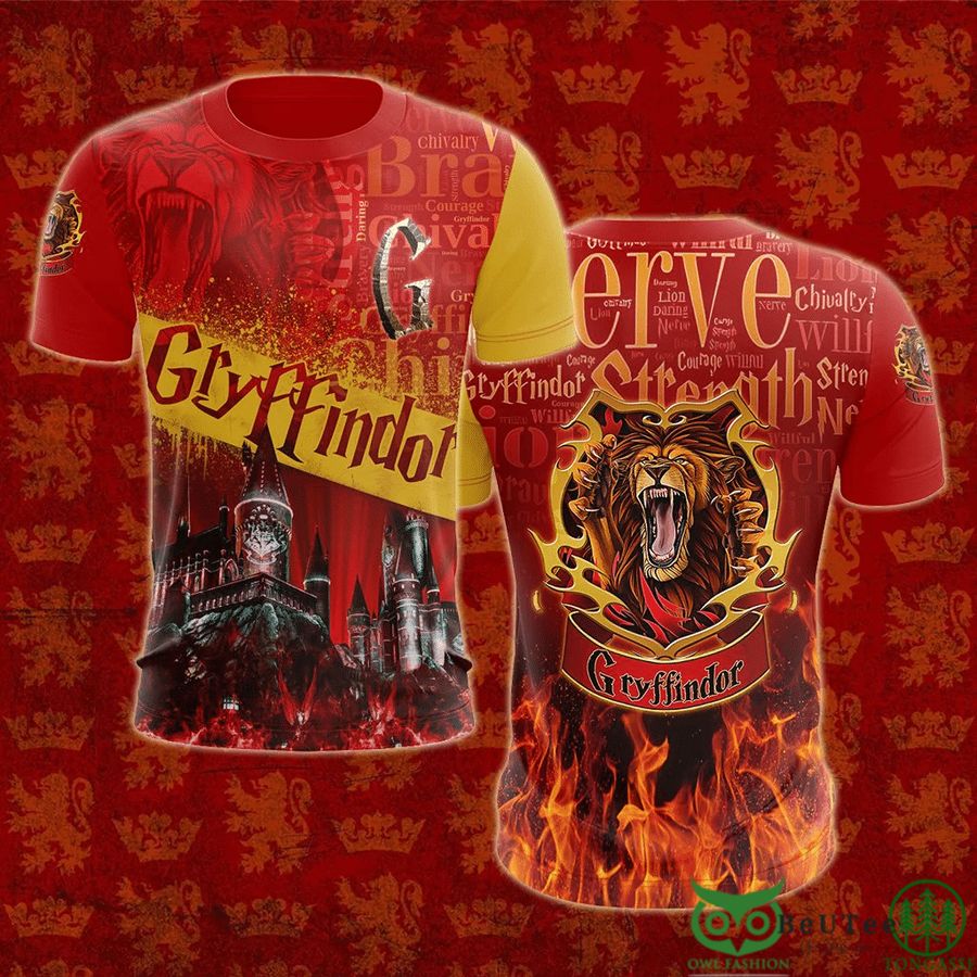 2 Premium Harry Potter Gryffindor Lion 3D T Shirt