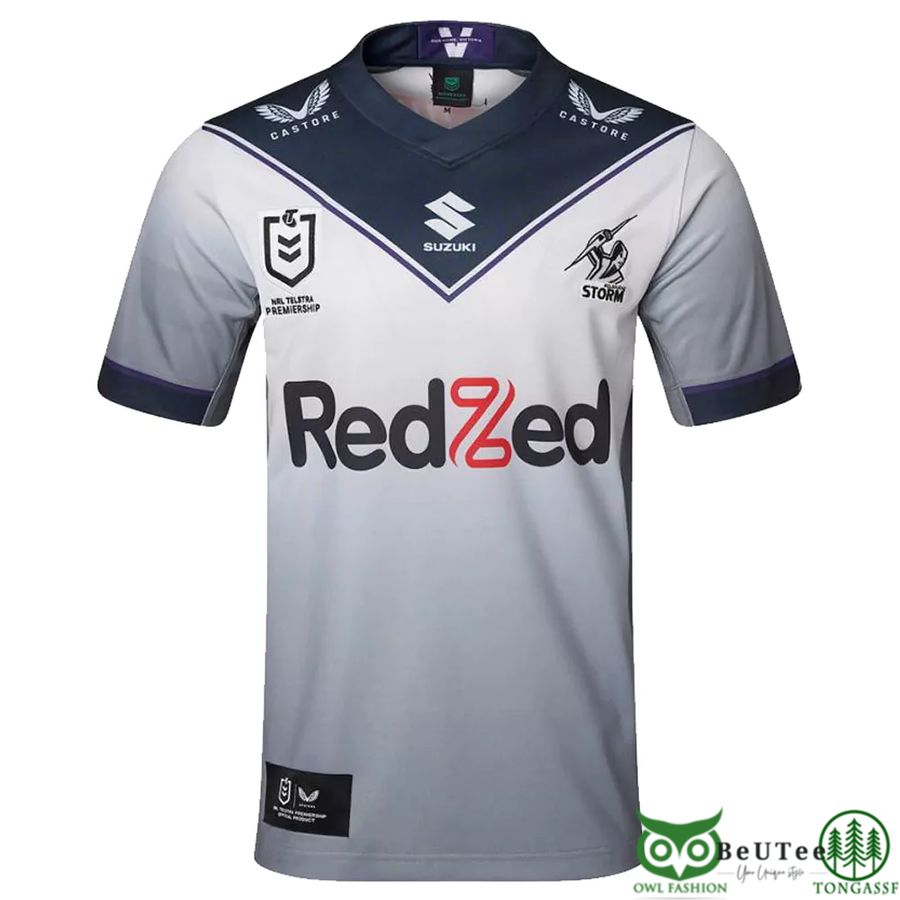 Custom Name Number 2022 Melbourne Storm NRL Away Jersey 3D T-shirt