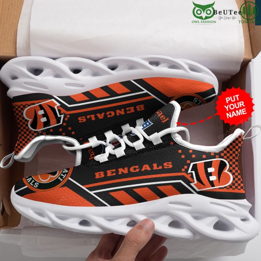 Cincinnati Bengals NFL Football Custom Name Max Soul Shoes