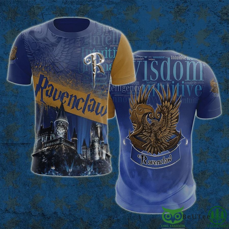 Premium Harry Potter Ravenclaw Wisdom Blue 3D T-Shirt 