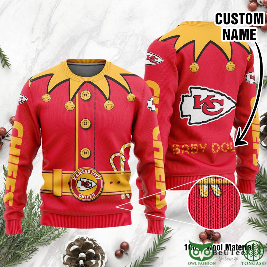 Kansas City Chiefs Ugly Sweater Custom Name NFL Football
