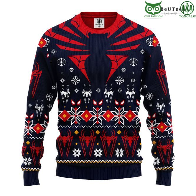 Marvel Comics Spiderman Logo Ugly Xmas Wool Knitted Sweater