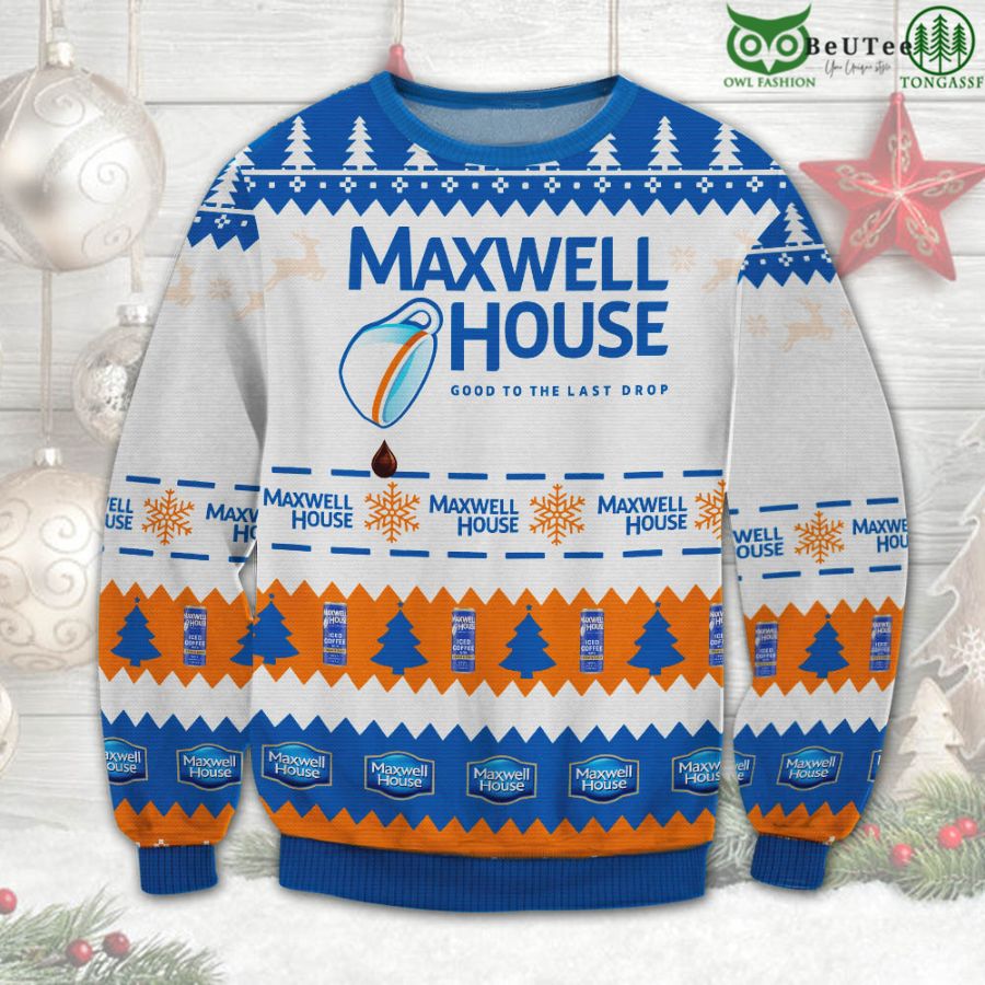 Maxwell House Coffee Good To The Last Drop Ugly Christmas Sweater