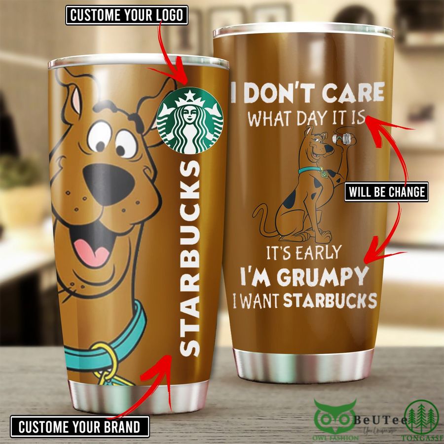 Custom Brand and Quotes Scooby Doo Brown Tumbler Cup